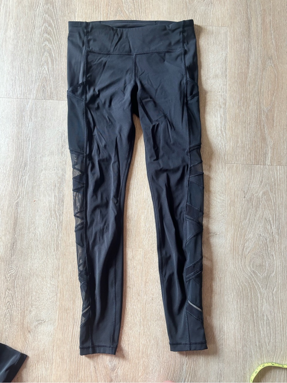 lululemon athletica Black Mesh-Trim High-Rise Leggings